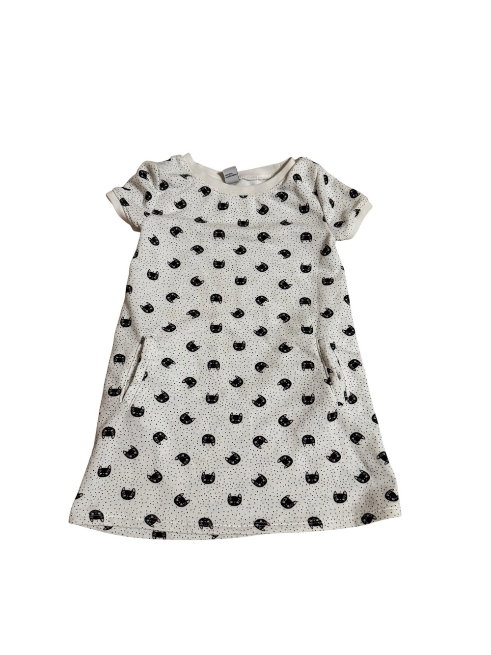 Cat & Jack Black Cat Print Pocket Dress Toddler Girls Size 4T